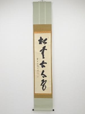 前大徳藤井誡堂筆　「松無古今色」一行書　肉筆紙本掛軸（保護箱）